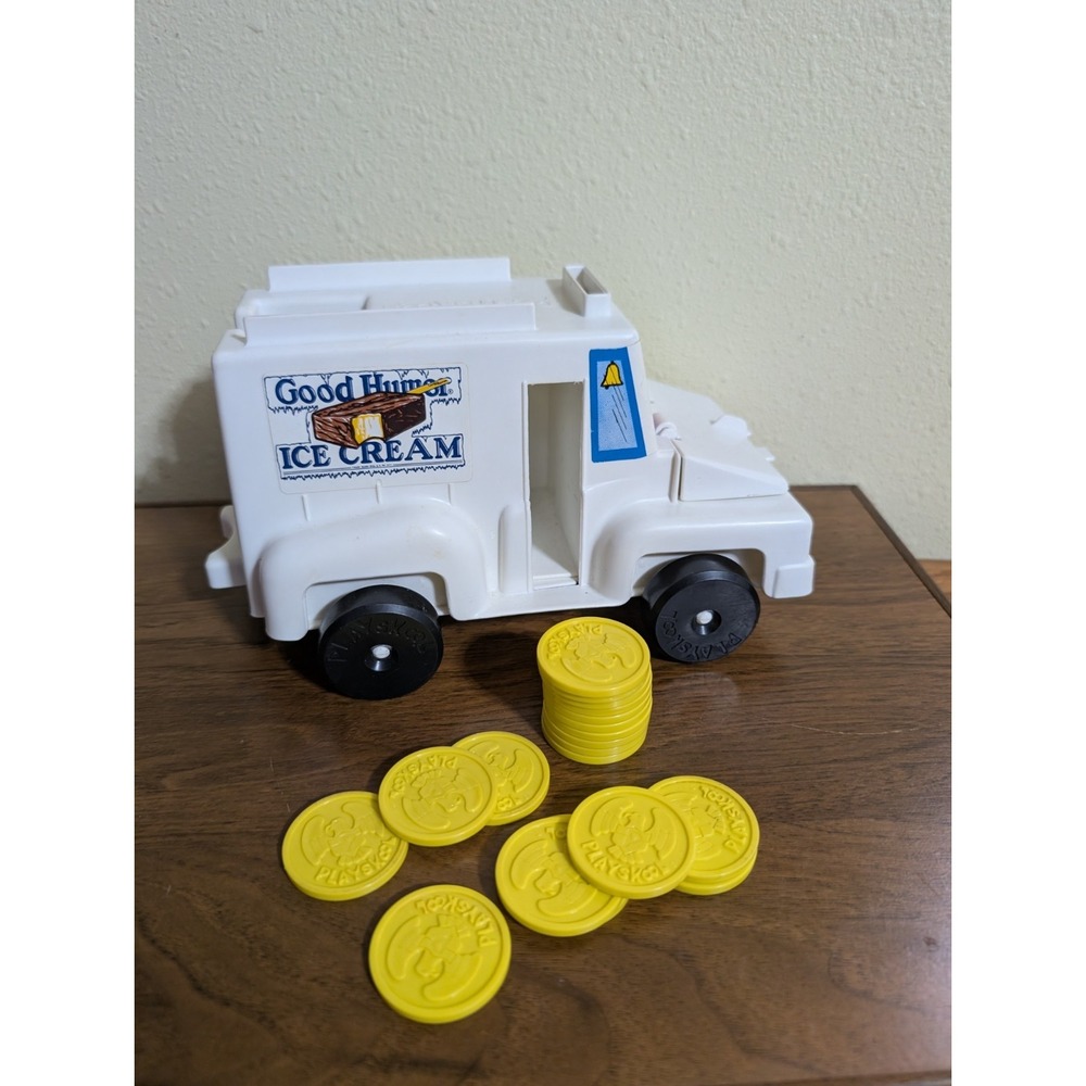 Vintage 1975 Playskool Good Humor Ice Cream Fun Truck  Bell Works Coins As Is